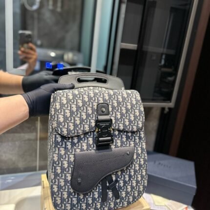 Jacquard embroidered canvas backpack for men and women, large capacity senior bag backpack with exquisite inlay craftsmanship