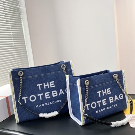 Fresh and trendy indigo denim woven tote bag