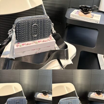 Fresh and trendy Mark Jacob denim camera bag with multiple styles