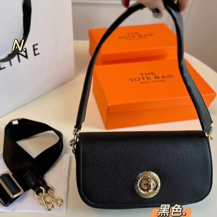 Fashionable and versatile retro baguette bag, diagonal cross bag, personalized rotating unlock, suitable for daily travel and gatherings