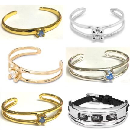 2025 New Fashion Trend Versatile Simple Blue Zircon Open Bracelet