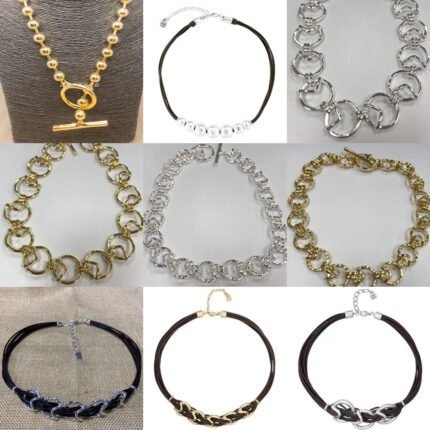 2025 New Fashionable Versatile Gold Round Bead One Button Necklace