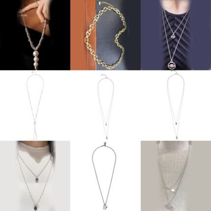 2025 New Fashionable and Versatile Simple Pink Zircon Eye Round Pendant Necklace