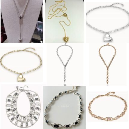 2025 new fashionable temperament colorful square zircon multiple women's necklace