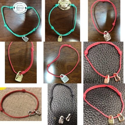 2025 New Simple Multi Color Hand Rope Round Brand Lock Pendant Bracelet, Suitable for Daily Travel