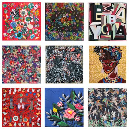 2025 new Spanish niche fashion brand printed scarf and large square scarf, suitable for daily travel and gatherings