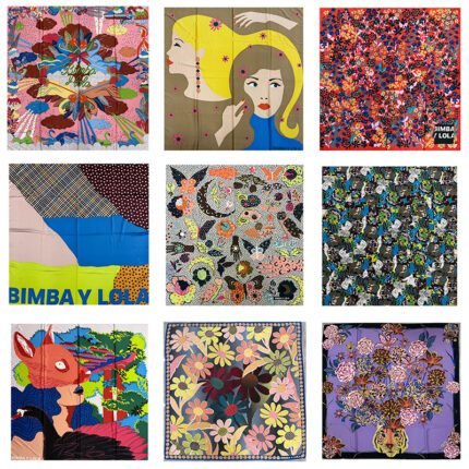 2025 new Spanish niche women's various personalized printed pattern scarves and large square scarves, suitable for daily travel and gatherings