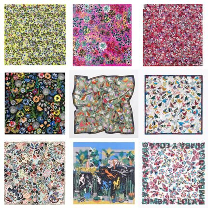 2025 new Spanish niche women's various personalized printed pattern scarves and large square scarves, suitable for daily travel and gatherings