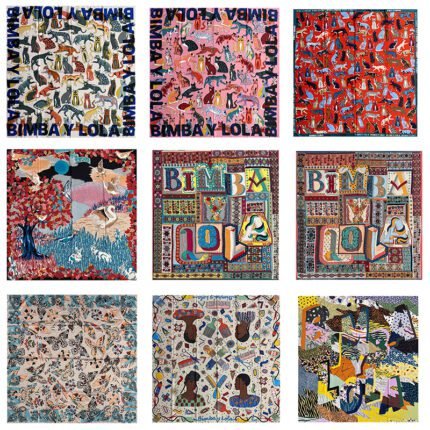 2025 new Spanish niche women's various personalized printed pattern scarves and large square scarves, suitable for daily travel and gatherings