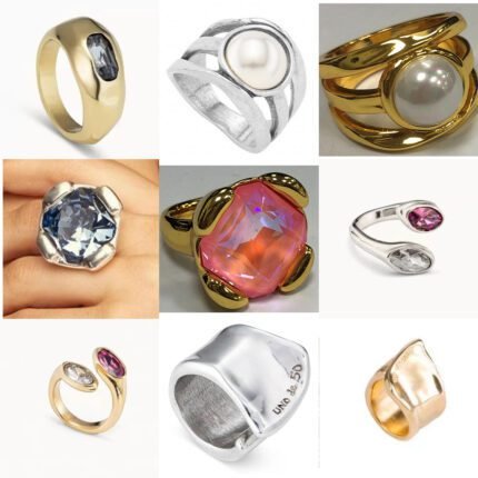 2025 New Fashion Trend Sparkling Pink Zircon Cutting Face Ring, Elliptical Zircon Inlaid Open End Ring, Suitable for Daily Travel and Gatherings