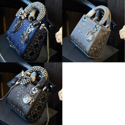 The handle of the satin full diamond Daifei bag bulges. The Daifei bag is truly one of the oldest models in the bag industry, made of high-quality and cost-effective satin material. The overall feeling is elegant, but when paired with shoulder straps! It will become playful and lively again, and basic models like this will never go out of style