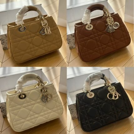 Trapezoidal consort bag, rattan patterned bag body and letter pendant