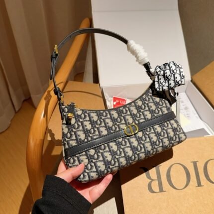 Jacquard CD Underarm Bag, Comes with Silk Scarf