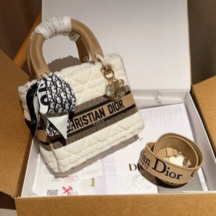 Lady D-lite Autumn/Winter Lamb Hair Princess Bag with Wide Shoulder Straps