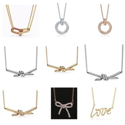 Fashionable simple bow shape pendant necklace for men and women