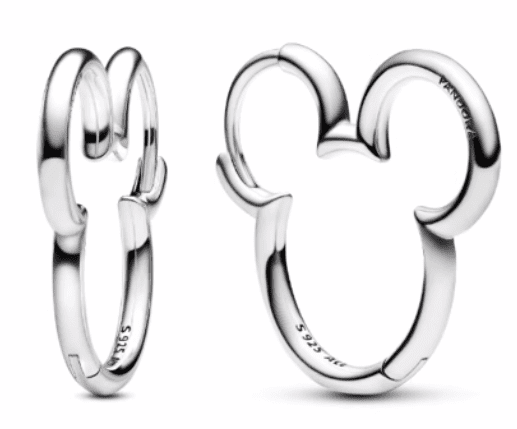 2025 new fashionable niche 925 silver minimalist Mickey Mouse hollow earrings