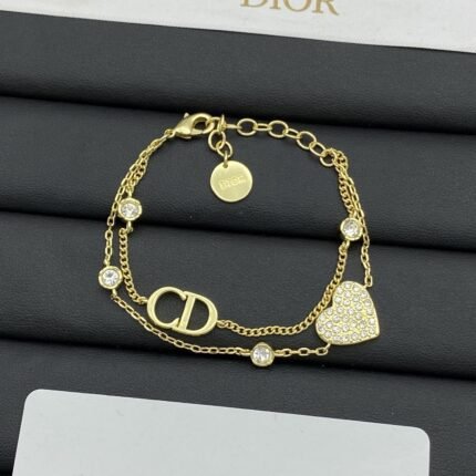 New Fashion Gold Heart Pendant Bracelet Women Luxury