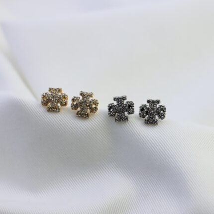 TB Fashion Commuter Hollow Cross Earrings, Simple and Versatile, Light Luxury, Exquisite and Compact