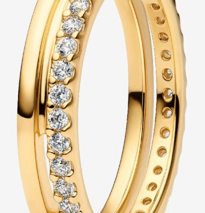 Pandora rings are inlaid with diamonds