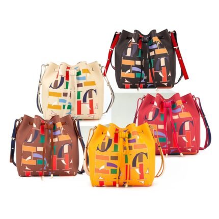 CHHC niche letter tote bag 2024 new high-end feel large capacity fly woven bag single shoulder bucket bag