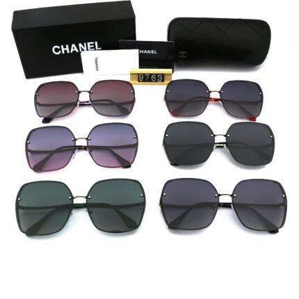 CHANEL Fashion Colorful Gradient Sunglasses, Irregular Thin Borders, Cool Personality