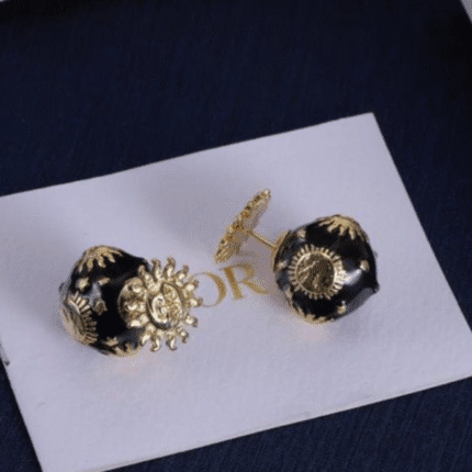 Dior earrings black zircon material