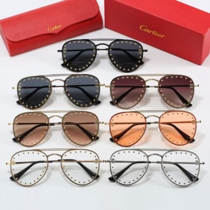 Cartier Studded Aviator Sunglasses Collection
