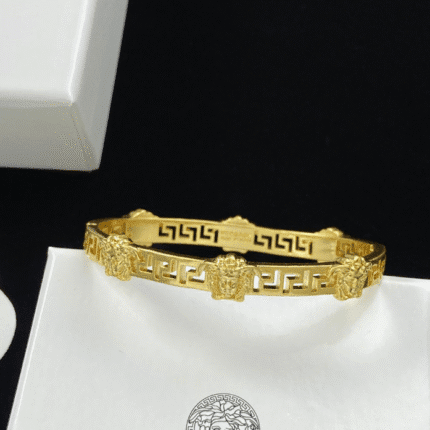 Versace Medusa Head Bracelet: Iconic Greek Key Pattern with Gold-Tone Craftsmanship