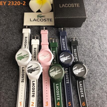 Lacoste LA 2320-2 Series Watches: Bold Branding & Crocodile Motif with Playful Color Styles