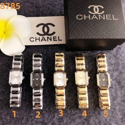 Chanel 8785 Series Watches: Retro Rectangular Design with Signature Branding & Luxe Metal Bracelet Elegance