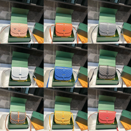 Goyard Flap Crossbody Bag: Signature Chevron Print with Compact Silhouette (22×18cm)