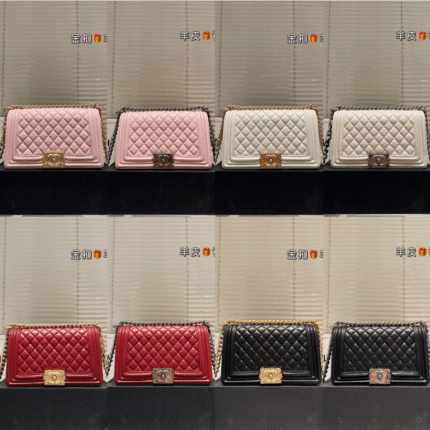 Chanel Boy Quilted Crossbody Bag Series: Lambskin Leather with Signature Hardware (25×15cm)