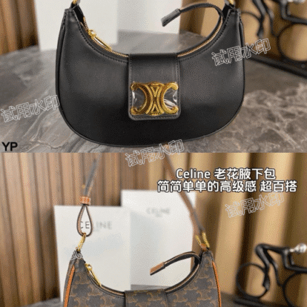 Celine Ava Shoulder Bag Series: Luxe Leather with Signature Hardware (24*12cm)