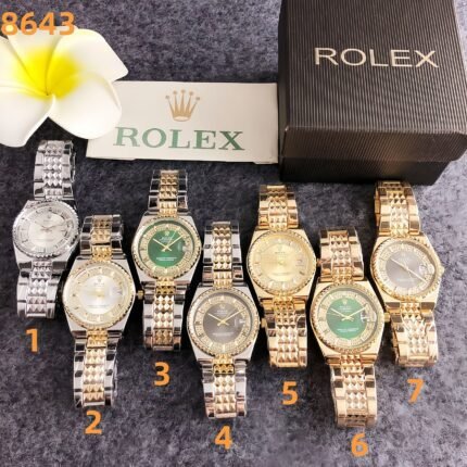 Rolex 8643 Series Watches: Luxurious Circular Design with Intricate Metal Bracelet & Versatile Dial Elegance
