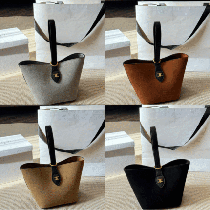 Celine Suede Bucket Bag Series: Luxe Cowhide with Signature Hardware & Versatile Color Palette (15cm)