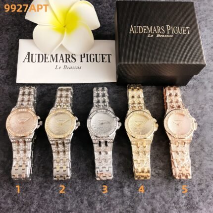 Audemars Piguet 9927APT Series Watches: Luxurious Circular Design with Sparkling Crystal Embellishments & Intricate Metal Bracelet Elegance