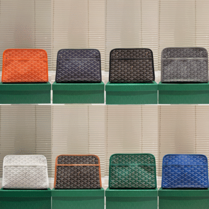 Goyard Zip Pouch: Signature Chevron Print with Practical Design (25×18cm)
