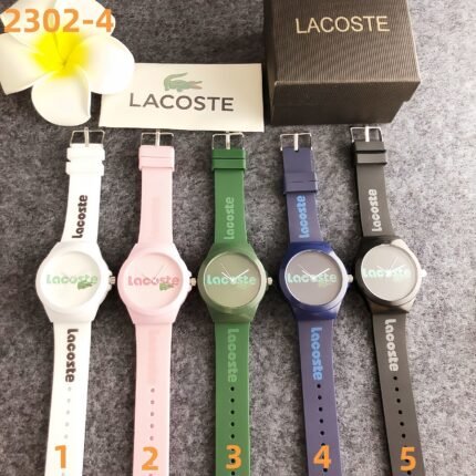 Lacoste 2302-4 Series Watches: Sporty Casual Design with Colorful Silicone Straps & Branded Dial Elegance