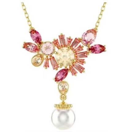 Swarovski Gorgeous Gemstone and Pearl Pendant Necklace