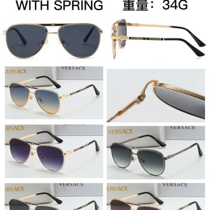 Versace Model 6440 Aviator Sunglasses: Timeless Style with Spring Hinges