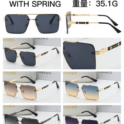 Versace Model 6550 Sunglasses: Chic Square Style with Spring Hinges