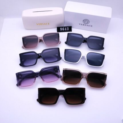 Versace Model 9643 Sunglasses: Chic Square Style, Rich Color Palette
