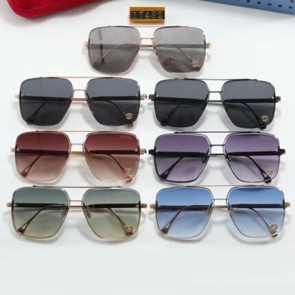 Gucci Model 17482 Sunglasses: Square Frame Elegance, Rich Color Variations