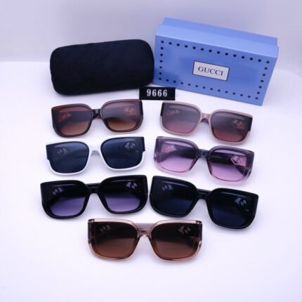 Gucci Model 9666 Sunglasses: Square Frame Style, Rich Color Options