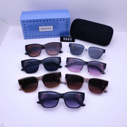 Gucci Model 9665 Sunglasses: Square Frame Design, Diverse Color Selection