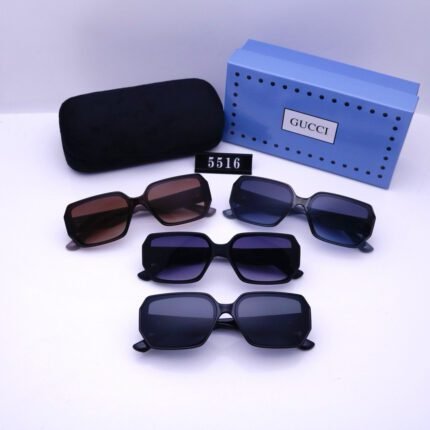 Gucci Model 5516 Sunglasses: Stylish Rectangular Frames, Versatile Color Choices
