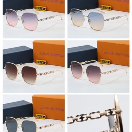 Louis Vuitton Sunglasses (Model 9018): Elegant Chain Detailing, Gradient Hues