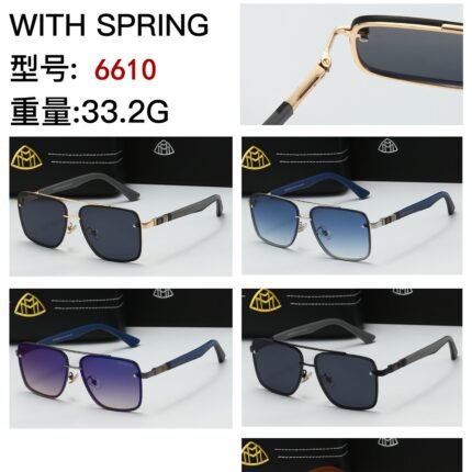 Maybach Sunglasses (Model 6610): Stylish Square Design, Lightweight Luxury