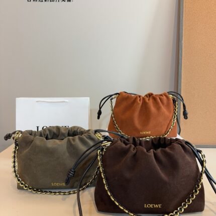 Loewe Suede Drawstring Pouch Bag Series:Size: 27*10*19cm