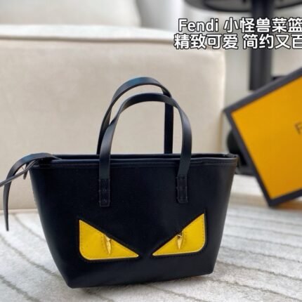 Fendi Monster Tote Bag: Playful Monster Eyes Design with Mini Shopper Silhouette (16×25×14cm)